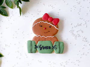 Personalised Gingerbread with Bow Place Setting Cookie